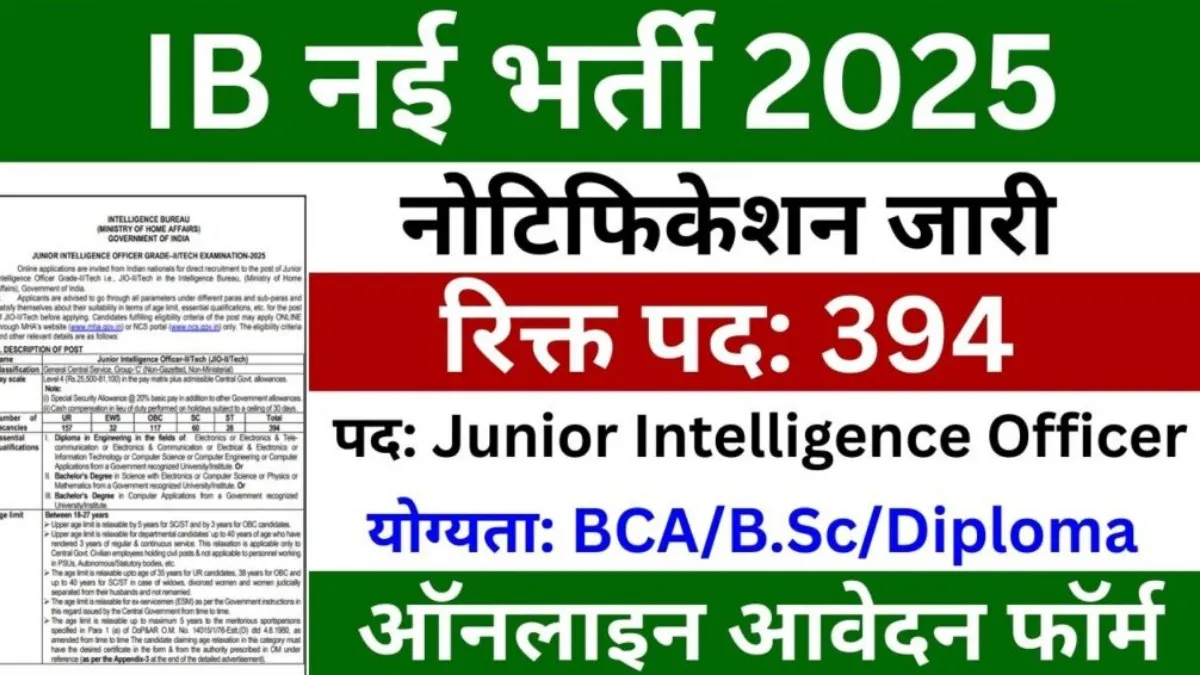 Intelligence Bureau Recruitment 2025